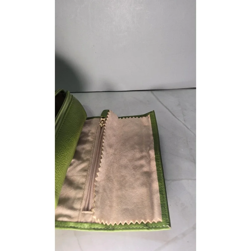 Rowallan Leather Jewelery Travel Case Olive Green With Tie For Travel